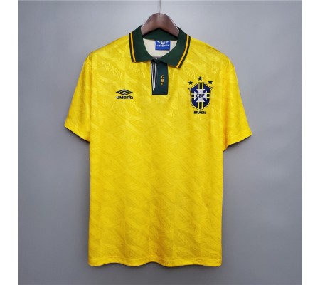 Brazil 91/93 Home Yellow Soccer Jersey